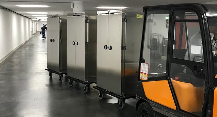 Food transport LKH Innsbruck supply corridor