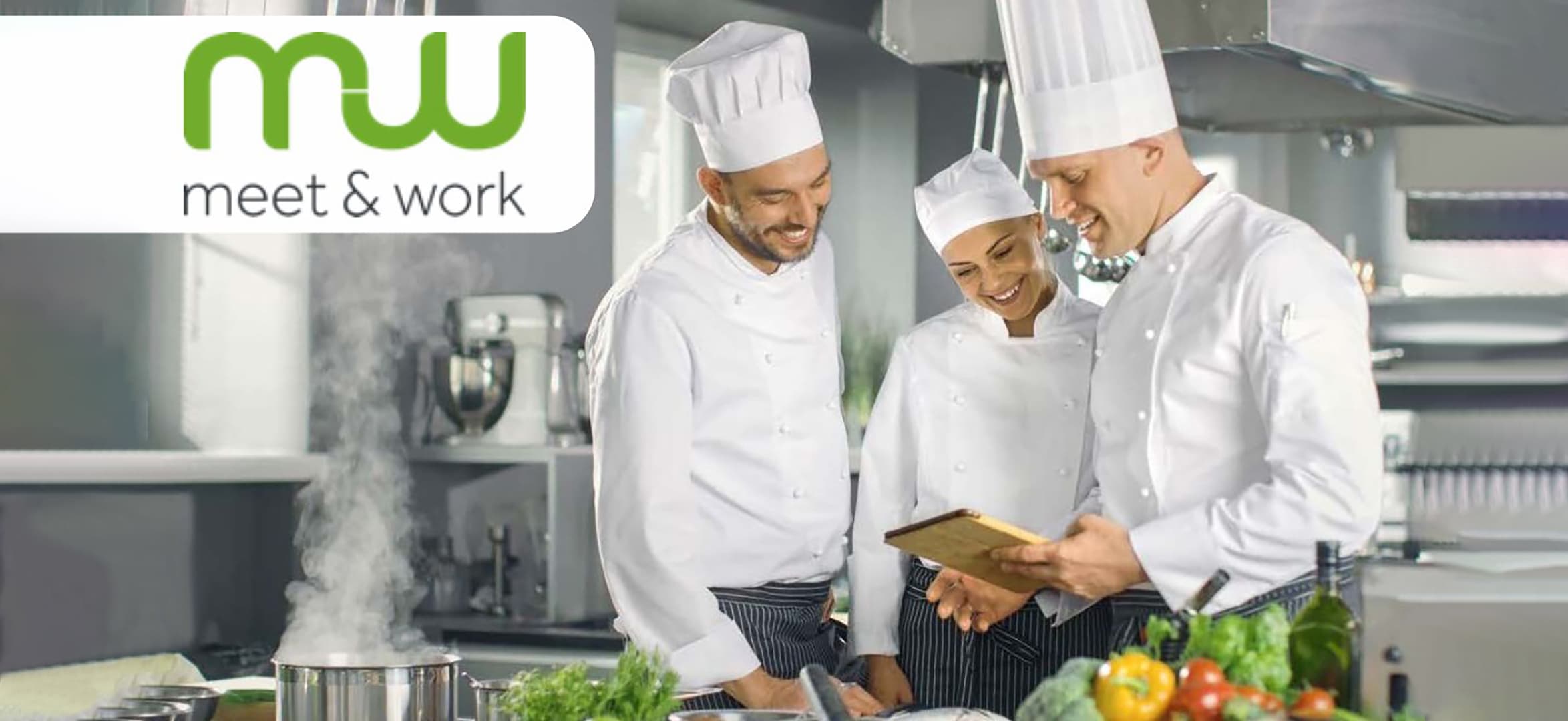 meet&work focus on digitalisation, therefore three chefs with a tablet